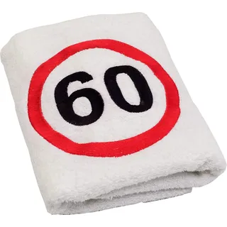 Abc Casa Geschenk zum 60 Geburtstag Handtuch mit aufgesticktem Verkehrszeichen für Mann und Frau-EIN nützliches 60 Jahre Geburtstagsgeschenk-Eine praktische 60 jähriges Jubiläum Geschenkidee