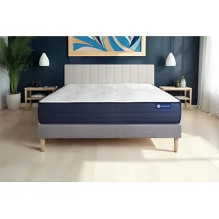 Actiflex life matratze 140x220cm + Bettgestell mit lattenrost - Dicke : 22cm - Taschenfederkern und Memory-schaum - H5 - Grau