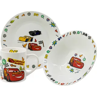 Cars - Disney 3-teiliges Set aus Keramik in Geschenkbox (Schüssel, Teller, Tasse)