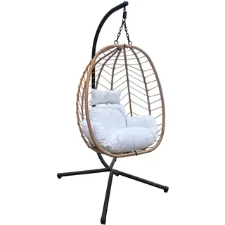 Svita Hängesessel Shelly Natur , Braun , Kunststoff , 95x195x95 cm , Gartenmöbel, Gartenschaukeln, Hängesessel