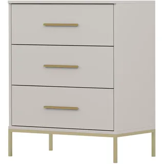 Kommode Sideboard Anrichte 70 cm mit drei Schubladen Kaschmir/Kaschmir Rosa 03 - Creme