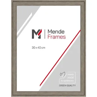 MendeFrames H120 grauer Rahmen in Holzoptik 30x45 cm mit Kunstglas
