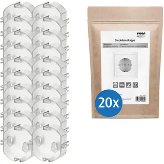 Reer Steckdosenkappe, das Original vom Erfinder des Steckdosen-Schutzes, transparent, 20 Stück