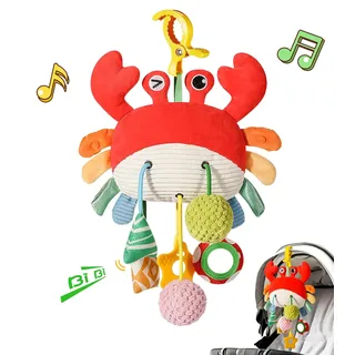 Felly Kinderwagen Spielzeug 0 3 6 9 12 Monate, Kinderbett Babyschale und Reisen, Baby Sensorisches Montessori-Spielzeug für Kleinkinder ab 0-18 Monate Neugeborenen Junge Mädchen Baby Geschenk