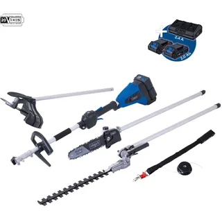 Kombisystem 4in1 + 2x 2Ah Akku & 2x Ladegerät Scheppach BC-MFH400-X