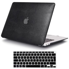 MOKASE Hülle Kompatibel mit MacBook Air 13 Zoll 2021 2020 A2337 M1 A2179 A1932 Touch ID, Plastik Hart Schale Fall & Tastatur Abdeckung für 2018-2021 MacBook Air 13 mit Retina Display, Black Leather