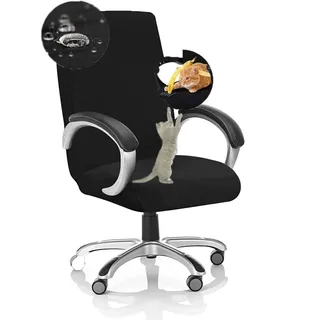 Tiamu Bürostuhl Bezug Elastische Stuhlhussen Drehstuhl Bezug mit Armlehne, Bürostuhlabdeckung Moderne Stuhlüberzug Sessel Cover, Waschbar Stuhlhussen für Chair Computer Schreibtischstuhl
