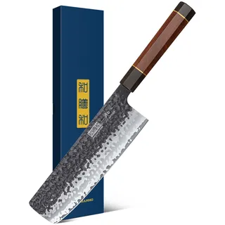 HOSHANHO Japanisches Nakiri Messer Kochmesser, Scharf Küchenmesser VG-10 Stahlkern Nakiri Gemüsemesser, Profi Hackmesser mit 18 cm Messerklinge und Ergonomischem Griff