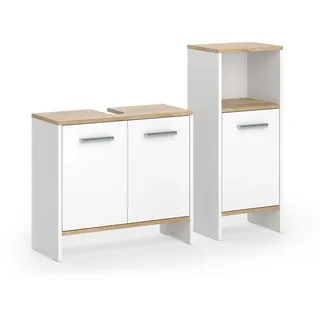 Vicco Karli 2-tlg. Weiß/Goldkraft Eiche