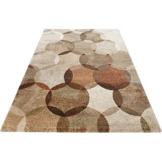 Teppich ESPRIT "Modernina ESP-3378" Gr. 2, braun (cognac, braun), B:80cm H:13mm L:150cm, Kunstfaser, Teppiche, Teppich, weicher Kurzflor in modernem Design, Wohnzimmer, Schlafzimmer, bunt