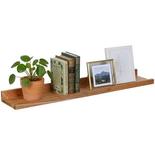 Relaxdays Wandregal 100 x 5 x 15 cm Hellbraun
