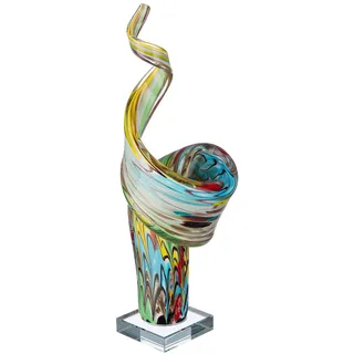 Glas Art Skulptur Twister - Mehrfarbig - Höhe 35cm - Glas - Dekofigur - Glasskulptur - Geschenk für Frauen
