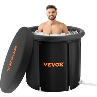 Vevor Eisbadewanne, 85 cm langes Tauchbecken für Kaltwassertherapie für Sportler, tragbares Outdoor-Eisfass-Tauchbecken zur Erholung, 330 l aufblasbare Faltbadewanne mit Abdeckung
