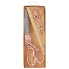 Milward Premium Scheren-Geschenkset – Enthält eine Nähschere und eine Storch-Stickschere, Metall, 20 cm und 9,5 cm, Roségold