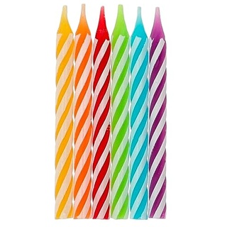 Folat 24205 Kuchen Kerzes Rainbow Twist-6 cm-10 Stück Geburtstagskerzen für Geburtstag, Geburtstagsdeko, für Kinder Partys, Hochzeiten, Firmenfeiern, Jubiläen, Mehrfarbig, 6 cm