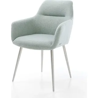 DELIFE Armlehnstuhl Pejo-Flex Stripes Mint 4-Fuß konisch Edelstahl - Grün