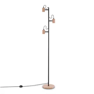 Tischlampe Nachttischlampe E14 Stehlampe Minimalistisch Skandi E27 Holz Fuß - Schwarz