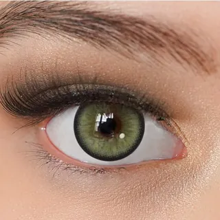 Kontaktlinsen farbig ohne Stärke grün | farbige grüne Jahreslinsen | weiche Linsen | 2 Stück Farblinsen + Linsenbehälter | 0.0 Dioptrien | natürliche Farben | Charmiga Bliss Forest Green