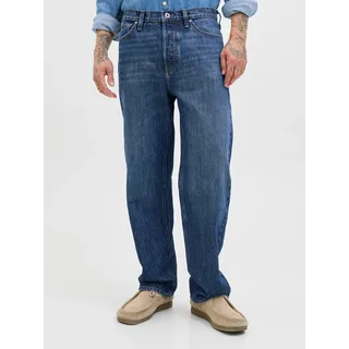 JACK & JONES "JJIEDDIE JJCOOPER AM 468 NOOS", Herren, Gr. 30, Länge 32, blau (blau denim), Denim/Jeans, Obermaterial: 100% Baumwolle, Abriebeffekte, relaxed fit knöchellang, Jeans