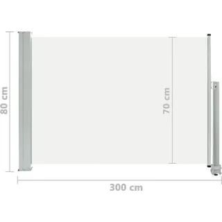 vidaXL Seitenmarkise 80 x 300 cm Creme Polyester