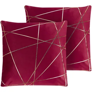 Beliani Pinus Dekokissen 45 x 45 cm Rot