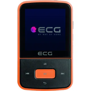 ECG PMP 30 8GB Black&Orange MP3/MP4-Player – Speicher 8 GB; 30 Vorwahlen für FM-Sender; MP3 von der Micro SD-Karte; Diktiergerät; Sportclip; Tastensperre; USB 2.0; In-Ear-Kopfhörer der Prämienreihe