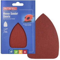 Mouse Sander Sheets Hook & Loop Plain Assorted (Pack 5)