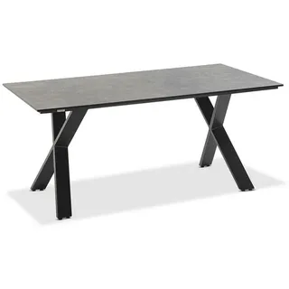 Niehoff Garden Gartentisch , Anthrazit, Grau , Kunststoff , rechteckig , X-Form , 95x76x220 cm , wetterbeständig , Gartenmöbel, Gartentische, Gartentische