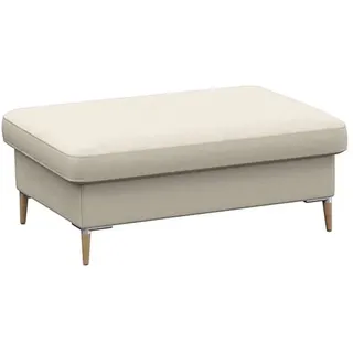 flexlux Pouf »Fiore« Kaltschaum, Füße Alu+ Eiche, weiß