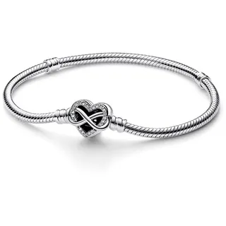 Pandora 592645C01 Damenarmband Silber Funkelndes Unendlichkeits-Herz, 17 cm
