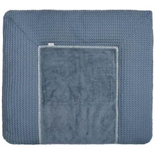 Koeka Wickelauflagenbezug - Spannbezug Für Wickelunterlage - Amsterdam - Waffelstoff Aus Baumwolle - Abwaschbar - Blau - 75x85 Cm