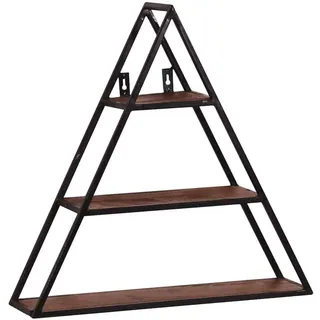 Wandregal 'Madras', dreieckig Massivholz, Metall Mango