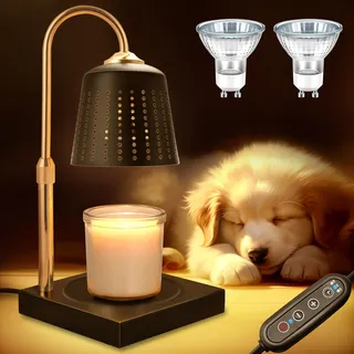 LOHAS-LED L Kerzenwärmer Lampe, Duftlampe mit Timer und Dimmer, 2H/4H/8H Timer, mit 2 Glühbirnen, Höhenverstellbar Elektrischer Kerzenwärmer Lampe für Schlafzimmer, Dekoration, Yoga