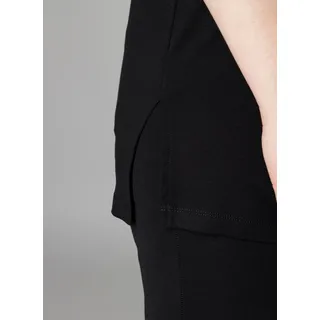 Trägertop BASE LEVEL CURVY, Damen, Gr. 48, schwarz, Jersey, Obermaterial: 94% Viskose, 6% Elasthan, unifarben, figurbetont hüftbedeckend, Rundhals, Tops Trägertop, Hüftbedeckender Schnitt mit Schlitzen am Saum