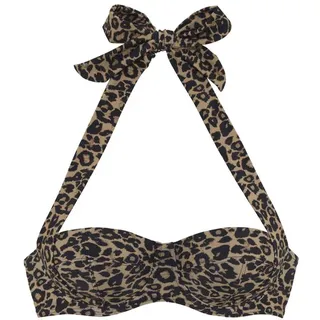 VIVANCE Bügel-Bandeau-Bikini-Top Damen schwarz nougat bedruckt Gr.38 Cup D