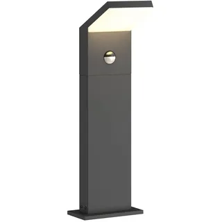 Arcchio LED Außenleuchte Yolena mit Bewegungsmelder (spritzwassergeschützt (Modern) in Schwarz aus Aluminium (1 flammig,) - Wegeleuchte Pollerleuchte Wegelampe Sockelleuchte