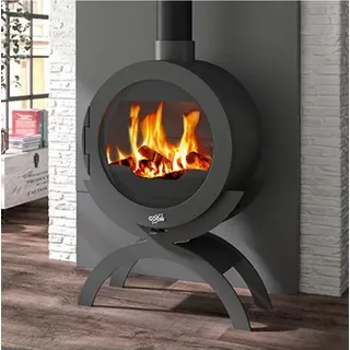 Holzofen aus gusseisen, 10 kw, anthrazit - Godin 410101ANTH - Grau, Schwarz