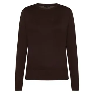 Zero Rundhalspullover "Feinstrickpullover mit Stehkragen", chocolate plum