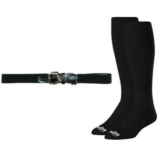Rawlings Baseball Gürtel & Socke Combo Over-the-calf fit 80% Baumwolle M Schwarz - Schwarz