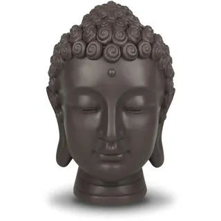 Zen Arôme SBM7 Buddha-Kopf-Figur, Grün/Braun, 20cm Höhe