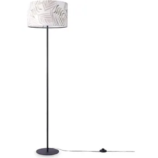 Paco Home Stehlampe »Kuba 126«, 1 flammig, Leuchtmittel E27   ohne Leuchtmittel, Lampe Leselampe Kinderzimmer Deko Wohnzimmer Büro Lampenschirm Palme, schwarz