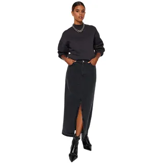 Trendyol, Black Slit Maxi Denim Skirt TWOSS23ET00289, Black, 38