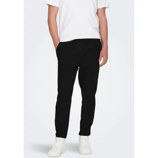 Only & Sons ONSLINUS CROP 0007 COT LIN PNT NOOS Slim Fit Schwarz M
