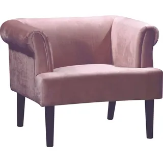 Atlantic Home Collection Sessel Charlie Samtvelours 86 x 70 x 74 cm Rosa mit Wellenunterfederung