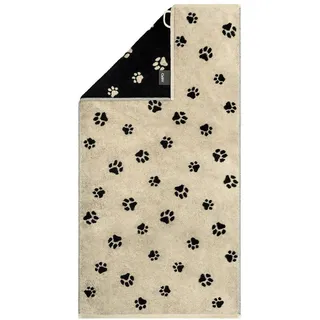 CAWÖ WE Love Dogs Paws Handtuch 50 x 100 cm schwarz-beige