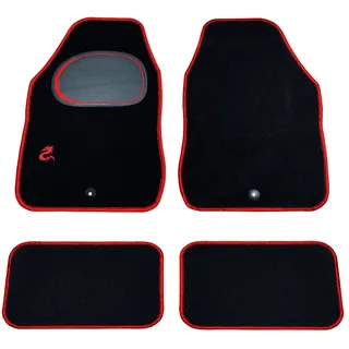 Carfactory 0842034573004 Teppich, Schwarz/Rot