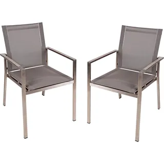 Garden Pleasure SIENNA Stapelstuhl 56 x 64 x 85 cm grau 2 St.