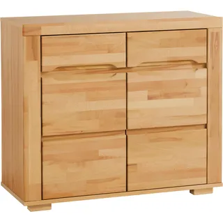 Home Affaire Kommode HOME AFFAIRE "Denis", beige (kernbuche teilmassiv), B:98,5cm H:85cm T:40cm, Holz teilmassiv, Sideboards, Kommode, Breite 98,5 cm