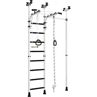 Sprossenwand Kletterwand Kinderzimmer Spielplatz Jupiter 3 - Silber, Schwarz