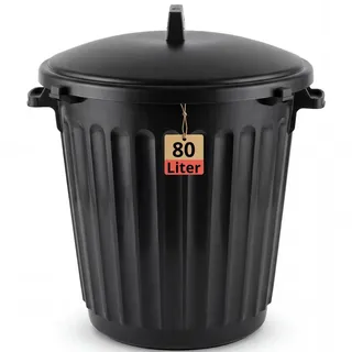 BigDean Mülltonne 80 l Schwarz